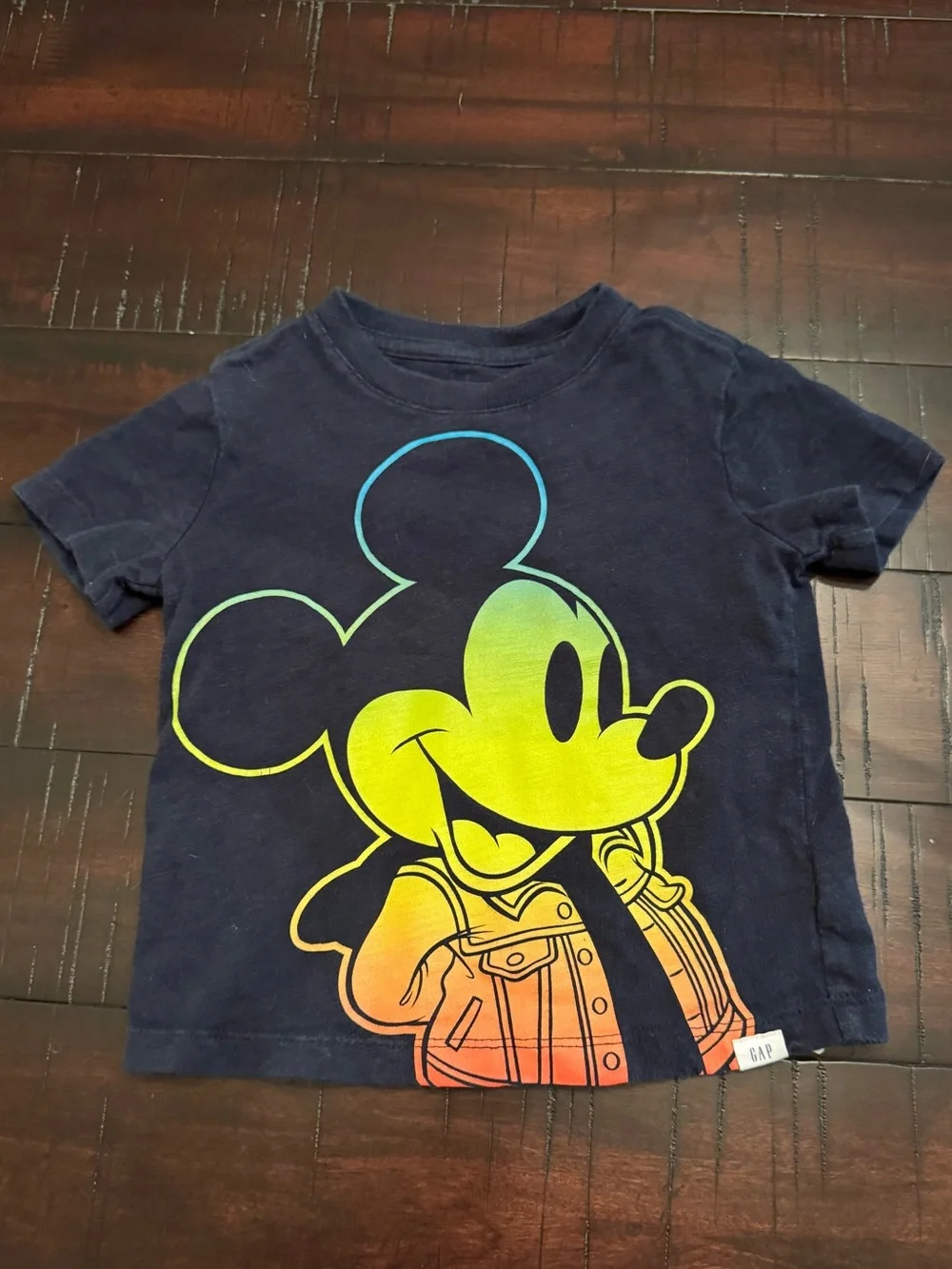 GAP Kids Navy Mickey Mouse Gradient Graphic Tee size 18-24 months